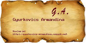 Gyurkovics Armandina névjegykártya